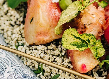 Beetroot Salad, Lentils, Goats Curd, Apple, Walnuts by Massimo Mele
